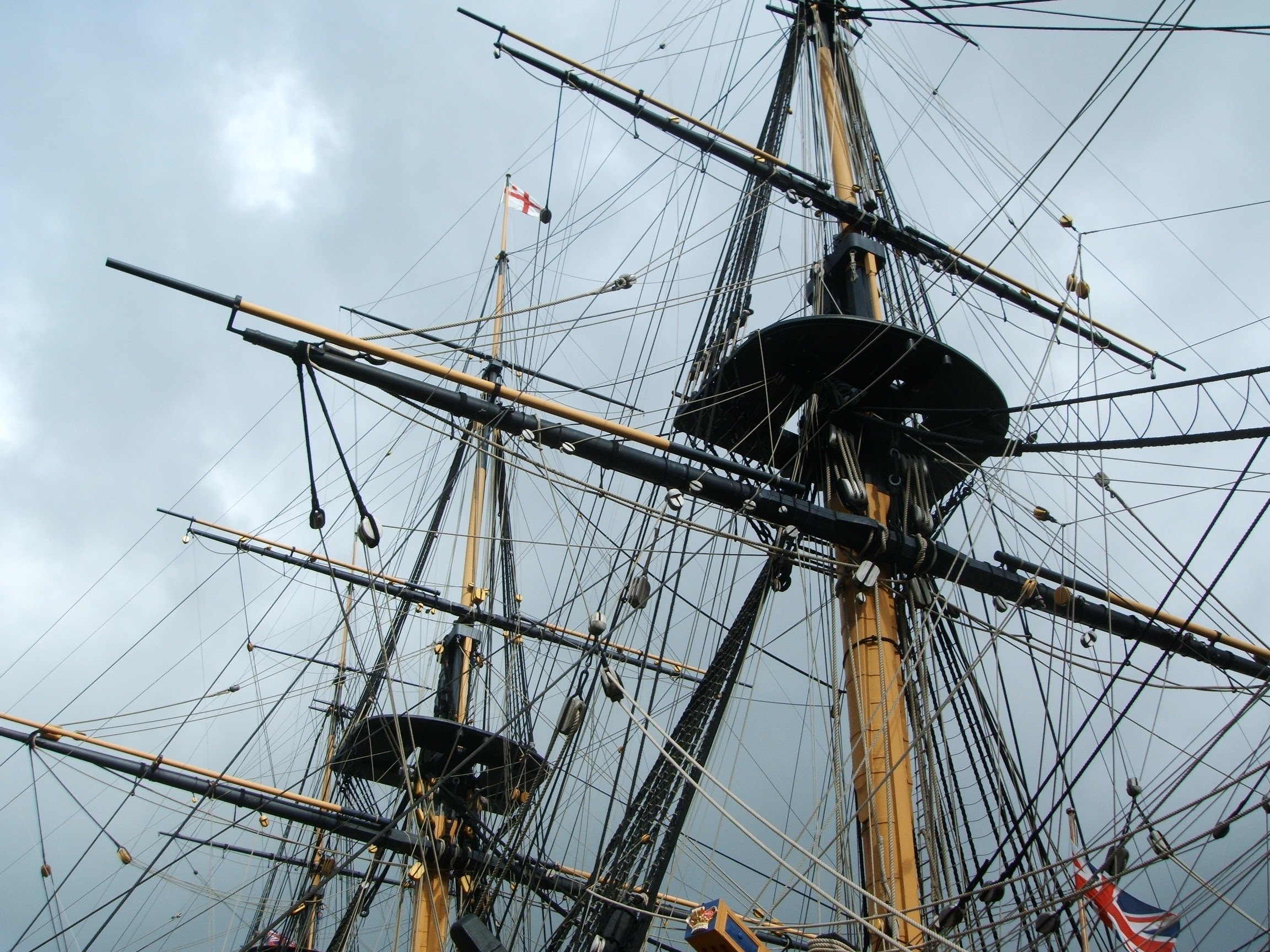 The masts, yards and standing rigging of HMS Victory