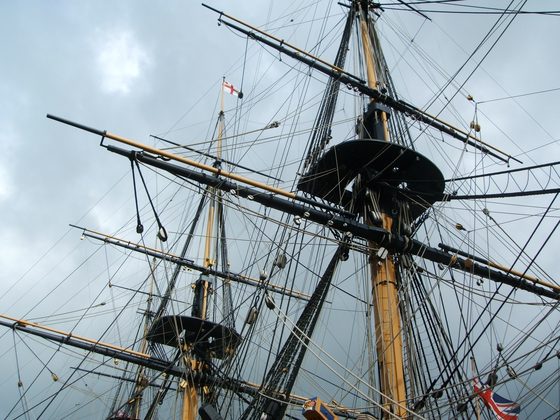 The masts, yards and standing rigging of HMS Victory