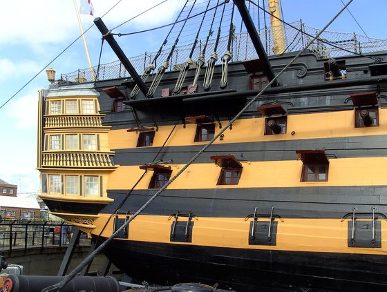 The stern galleries and windows of HMS Victory